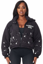 Zayla Black Art Dist. Puffer Jacket