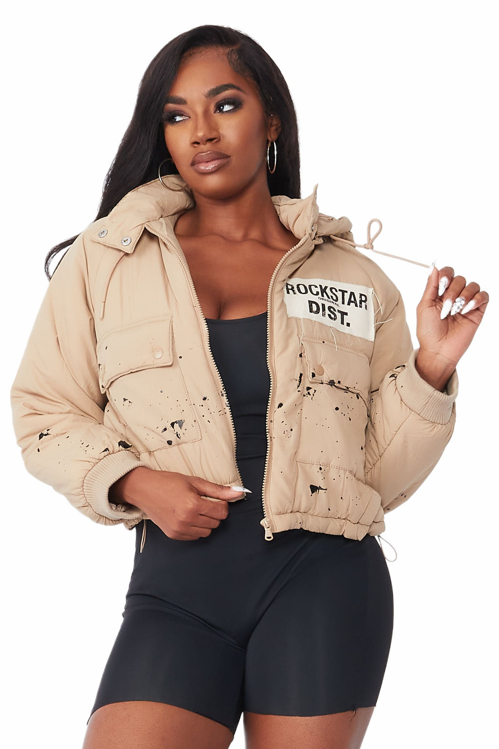 Zayla Tan Art Dist. Puffer Jacket